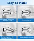 Upgrade Your Bath Game Fast With This Pro Tub Faucet Replacement Kit Including Diverter Spout And Three Handle Knobs For A Sleek Stainless Steel Finish That Fits Standard Connections installed on bathtub wall