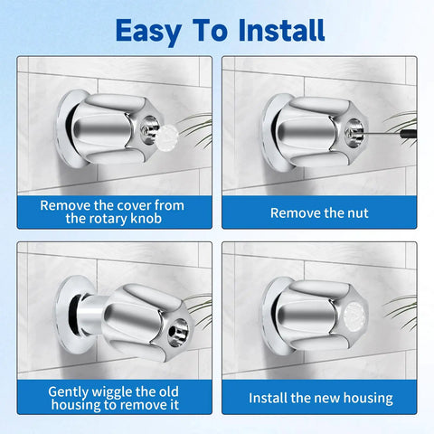 Upgrade Your Bath Game Fast With This Pro Tub Faucet Replacement Kit Including Diverter Spout And Three Handle Knobs For A Sleek Stainless Steel Finish That Fits Standard Connections installed on bathtub wall