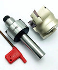 Heavy Duty Collet Chuck Holder C20-25 With FMB22-27 Face Milling Setup, including tools for precision cuts on metal jobs.