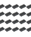 DIP IC Socket Adapter Kit 30Pcs, 16 Pin, 7.62mm Row Pitch, 2.54mm Pitch, breadboard friendly IC sockets arranged in grid
