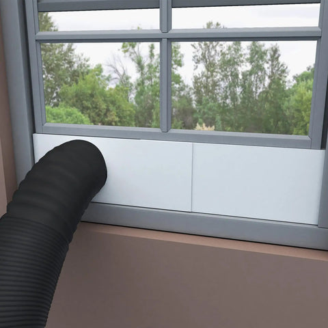 Easy Install 4 Inch Dryer Vent Window Kit With Adjustable Seal And Insulated Foam Strip for sliding or hung windows