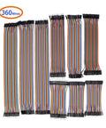 360 Piece Multicolor Breadboard Jumper Wires Kit Featuring 30.5cm 12in, 20.5cm 8in, 10.4cm 4in Dupont Cables for prototyping