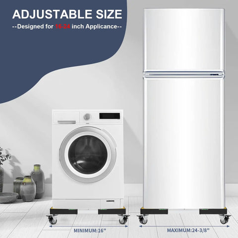 Heavy Duty Base Stand For Washing Machines With Four Locking Wheels And Eight Adjustable Feet Mobile Dolly Cart Base