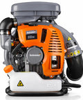 Gas Backpack Leaf Blower Delivers 3.7 HP Power From 63.3cc Engine With Up To 230 MPH Airspeed And 920 CFM Front View