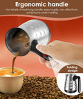 Pouring coffee from Turkish Coffee Pot Electric Brewer 500ml 17oz No Fuss Quick Brew For 5 To 6 Cups Stainless Steel with folding handle