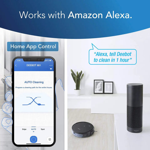 DEEBOT 661 Cordless Robotic Vacuum With Vacuuming And Mopping Modes, smart home app control, and Amazon Alexa integration
