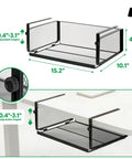 Under Desk Organizer With Heavy Duty C Clamp, Adjustable Height Keyboard And Mouse Shelf, Carbon Steel Black dimensions