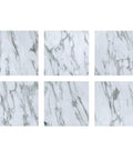 Opaline Peel And Stick Floor Tiles White Marble Look Vinyl Flooring For Kitchen Bathroom And Entryway Removable Self Adhesive Tiles