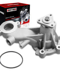 Top Notch Engine Water Pump With Fresh O Ring And 3 Bolt Pulley Flange AW6741 43016 showing silver cast metal design with cooling flange.