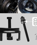 Crank Pulley Puller And Harmonic Balancer Kit For GM LS LT V8 Engines, showing components and tool setup.