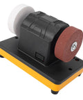 Hilitand Cordless Mini Bench Grinder Polisher Sander With 18V Battery Adapter, compact design with dual wheels for metal sharpening.
