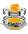 Pro Grade Stainless Steel Honey Strainer With Dual Sieves For Beekeeping And Honey Extraction filtering honeycomb.