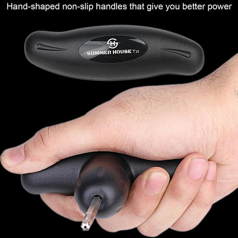 40lbf Torque Golf Wrench for Driver and Fairway Hybrids with Adapter Sleeve, hand-shaped non-slip handle in close-up view
