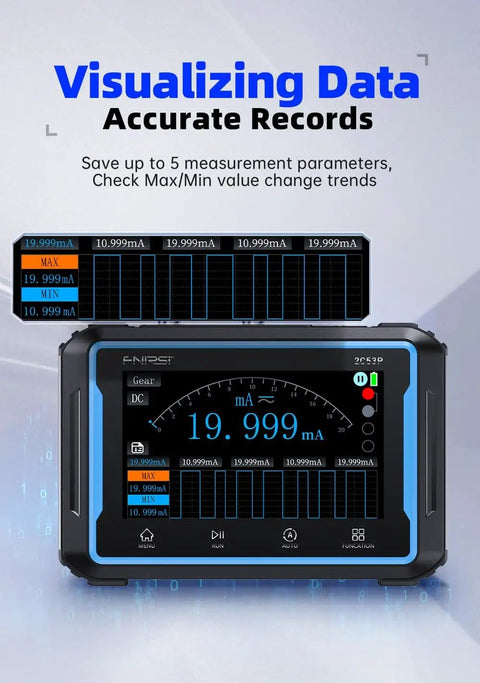 Plus Edition 3in1 Portable Oscilloscope Multimeter And DDS Signal Generator With Touch Screen Tablet displaying data