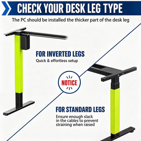 Under Desk PC Mount Adjustable Clamp On Computer Tower Stand Zero Hassle Setup Universal CPU Holder notice for setup guidance on desk leg types.