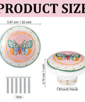 Multicolor Butterfly Ceramic Cabinet Pulls Set With Gold Accent Knobs For Dressers and Closets, showing size dimensions