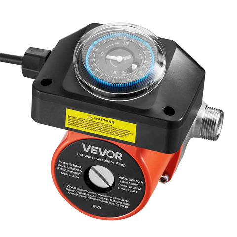 Straight Up Hot Water Recirculating Pump Kit With Built In Timer For Fast Sink And Shower Flow 10 Gpm 0 13 Hp 110 Volt Electric Motor features timer and compact design.