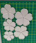 3D Flower Frame Metal Die Cuts Set For Scrapbooking And Card Making With Leaves And Floral Embossing Dies in silver finish on grid