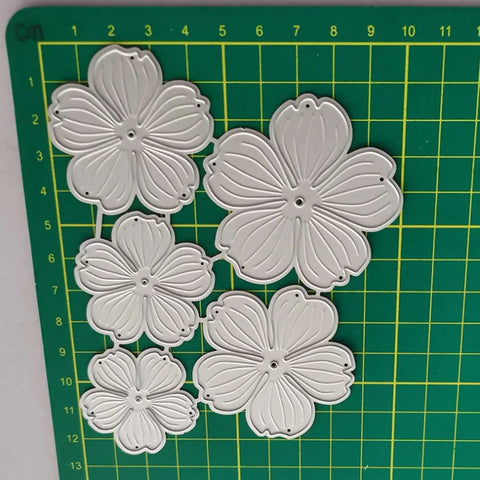 3D Flower Frame Metal Die Cuts Set For Scrapbooking And Card Making With Leaves And Floral Embossing Dies in silver finish on grid