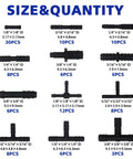 113-piece vacuum connector kit in black nylon; automotive tubing fittings, heat resistant to 240°C