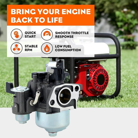 GX160 Carburetor Replacement Kit For Honda GX160 GX200 And Predator 212cc OHV Engines shown with engine