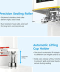 No Sweat Heavy Duty Commercial Can Sealer Machine shows precision sealing roller and automatic cup holder for tight seals.