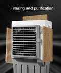 Portable Swamp Air Cooler With Three Fan Speeds And Wide Angle Oscillation Keeps You Seriously Chill All Summer featuring honeycomb pads for filtering.