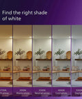 EyeComfort LED A19 4 Pack Soft White 2700K comparison of light temperatures in five home settings, 40W equivalent.