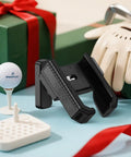 Magnetic Golf Cart Phone Holder Rotatable Mount with Eight N52 Magnets, golf glove, tees, gift box, and golf club in background.