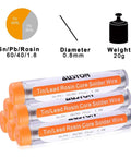Six Pack 60-40 Rosin Core Solder Wire Tin Lead For Electronics Soldering Tools 0.8mm Diameter 20g Each in tubes
