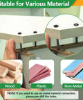 Image showing 260 Pcs Sheet Metal Screws Assortment Kit used for joining wood, plastic, and non-metal materials with installation example.