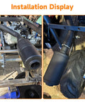 Power Boost Exhaust Pipe Muffler Silencer Kit For Predator 212cc And 196cc Go Karts installed on engine and rear wheel view