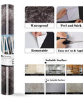 Dark Emperador Marble Self Adhesive Contact Paper 24x160 Inch Peel And Stick Countertop Wallpaper for kitchen surfaces and shelves