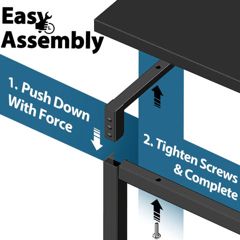 Assembly instructions for Space Saving 40 Inch Home Office Desk For Computer Setup Black Durable Powder Coated Steel Frame.