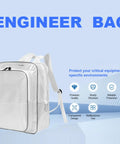 Heavy Duty Pvc Antistatic Backpack With Spacious Transparent Front Panel Ergonomic Tool Pack Built Solid For Cleanroom Protocols And All Day Job Site Hauls showing clear PVC material and ergonomic design.