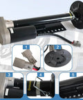 Beefy 5000 Lb Fifth Wheel RV Right Leg Jack For Ground Control 3.0 Automatic Leveling System With Motor, black, shown in detail