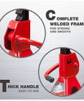 Red low-profile 2-ton jack stands set (2-pack) with thick handle and welded frame