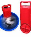 Heavy Duty Portable Washing Machine With Five Gallon Bucket Stand Manual Crank Hand Powered Clothes Washer For Pre Wash Station Outdoor Laundry Rig with blue bucket.