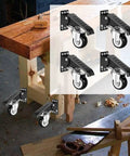 Smooth As Silk Retractable Workbench Casters 4 Pack Heavy Duty Swivel Wheels With Foot Step Up Pedal Solid Iron Core for garage table