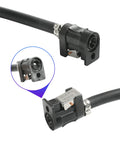 Universal Five Sixteenth Inch ID Boat Fuel Line Kit With Primer Bulb And Steel Clamps, close-up of ends with secure connectors.