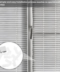 Heavy Duty Shutter Replacement Repair Pins optimized for window screens and curtains, showing installation process with blinds.