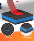 Heavy Duty Rubber Anti-Vibration Pad Kit 4x4 Inch with Blue EVA Center Isolation Pad featuring pre-drilled hole and anti-slip design.
