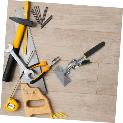 Manual Hand Seamer Tool For Metal Bending And Seaming with ergonomic double handle among various construction tools on wooden floor