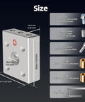 Heavy Duty Battery Terminal Distribution Block With 14 Port Connectors And Vertical Brass Adapters For Car Audio Marine Automotive, Clamp Design For Reliable Connections, Compatible With 6V-48V Systems Up To 4/0 AWG Positive And Negative Pair. size diagram with 59 mm x 65 mm block