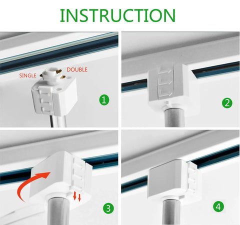 Instruction steps for installing Vintage Wire Cage Semi Track Lighting Heads Black Industrial Rail Light Fixture 3-Pack.
