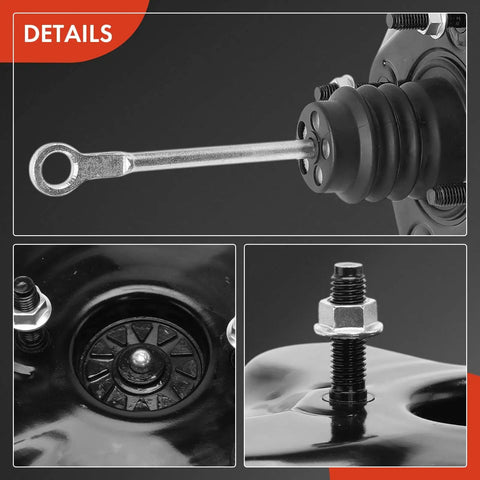 Detailed view of Heavy Duty Premium Grade Straight Up Solid Vacuum Brake Booster with steel construction components and connectors.