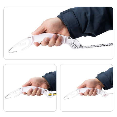 Person holding a handle from 10 Pack Plastic Electric Fence Gate Handles With Insulated Hooks For No Fuss Gate Operation And Durable Fencing Setup For Long Lasting Power Fence Systems.