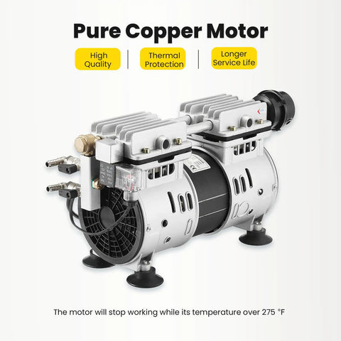 Pure copper motor of Heavy Duty Pond Aerator With 5.2 CFM For Ponds And Lakes Up To 3 Acres, 3/4 HP Compressor