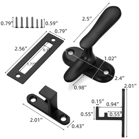 Two Pack 360 Degree Flip Bathroom Stall Latch For Inside Doors With Three Locking Methods Stainless Steel Matte Black