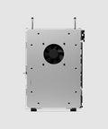 DIY Mini ITX PC Case Kit With Powder Coated Aluminum Chassis Chrome Handles Dual Slot GPU Small Form Factor Build Desk Ready Compatible With SFX Power Supplies, shown from the top view.